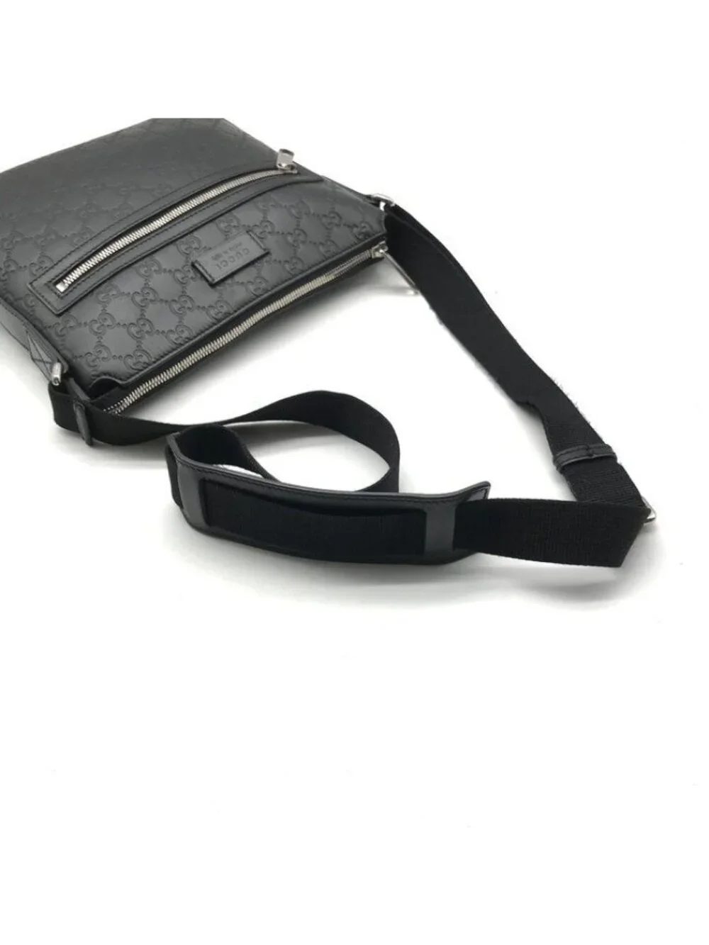 Gucci Embossed Signature Leather Shoulder Bag Black - Picture 7 of 10